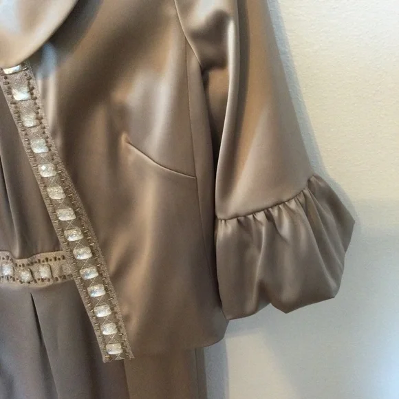 Cachet Beautiful Camel Mother of The Bride Party Holiday Jacket Dress Size 8 - Picture 6 of 9